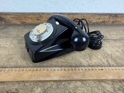 -AX878- Régi retro fekete tárcsás telefon vezetékes asztali készülék Mechanikai Művek
