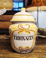 MEDIMPEX BUDAPEST - TRIOXAZIN (SZORONGÁSOLDÓ) PATIKAI TÁROLÓEDÉNY KB. 12,5 x 8 CM