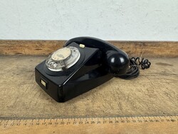 -AX879- Régi retro fekete tárcsás telefon vezetékes asztali készülék Mechanikai Művek