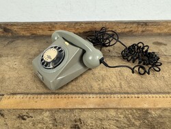 -AX876- Régi retro szürke tárcsás telefon vezetékes asztali készülék Mechanikai Művek