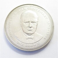 Man-sziget,1 crown 1974 - Winston Churchill UNC nikkel