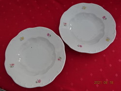 2 db együtt eladó Zsolnay porcelán, antik, pajzspecsétes, virágmintás mélytányér. Vanneki!