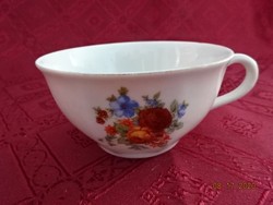 Drasche porcelán, teáscsésze virágmintával, felső átmérője 10 cm. Vanneki! Jókai.