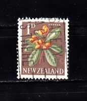 1960 New Zealand 1d Karaka Flower Cancelled Stamp