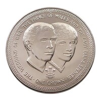Man-sziget,1 crown 1981 - Károly és Diana esküvője aUNC+ nikkel