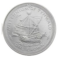 Man-sziget,1 crown 1979 - Tynwald 1000. évfordulója - Flamand karakk hajótípus aUNC+ nikkel