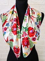 Folk Patterned Scarf – 70×70 cm