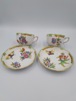 MAKULÁTLAN! 2 db Herendi Viktória VBO porcelán teás csésze + alj
