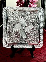 Stunning, flawless, richly cut BOHEMIA crystal centerpiece, serving dish 26 cm