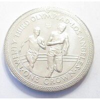Man-sziget,1 crown 1984 - Los Angeles Olimpia - Atlétika UNC nikkel