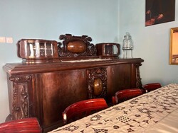 Neobarokk nagy tálaló, kis tálaló és vitrin