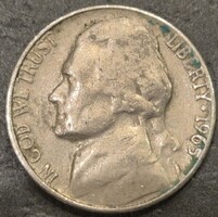 Amerikai Egyesült Államok, 5 cent, 1965., ﻿Jefferson Nickel