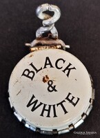Régi Black & White Whisky reklám palackzáró