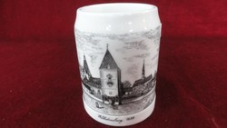 LILIEN porcelán Ausztria, sörös korsó, Wilhelmsburg látképpel. Vanneki!