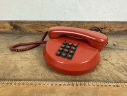 -AX875- Régi retro piros nyomógombos telefon vezetékes asztali készülék