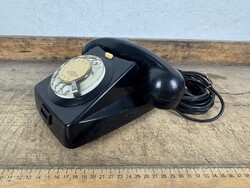 -AX881- Régi retro fekete tárcsás telefon vezetékes asztali készülék Mechanikai Művek