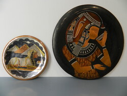 2 pcs ancient Egyptian motif copper wall plates / wall decoration