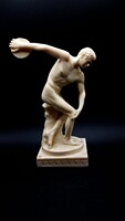 Klasszikus alabástrom Diszkoszvető szobor (Mürón - Diszkobolosz) – 20 cm