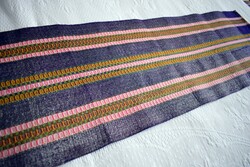 Antik szövött gyapjú kötény , katrinca eleje  , erdély népviselet , 29 x 89 cm