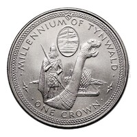 Man-sziget,1 crown 1979 - Tynwald 1000. évfordulója - Viking hajó aUNC+ nikkel