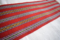 Vintage woven wool apron, front part of a Katrinca, Transylvanian folk costume, 28 x 88 cm