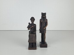 Ramszesz es Anubisz Egyiptomi szobrok bronzbol