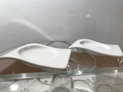 TÁNYÉR  - PORCELÁN - 11,5 x 9 x 2 cm - VASTAG - HIBÁTLAN
