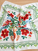 Folk Patterned Scarf – 70×70 cm
