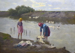 Edvi Illés Aladár (1870 - 1958) MOSÓNŐK A PATAKPARTON