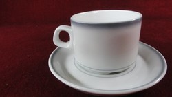 LILIEN porcelán Ausztria, kávéscsésze + alátét, szürke szegéllyel. Vanneki!