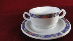 6 db együtt eladó LILIEN porcelán Ausztria. Leveses csésze + alátét, kék szegéllyel. Vanneki!