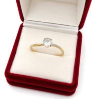 Xuping TTM Premium Hypoallergenic Gold-Plated Stainless Steel Zirconia Ring, Size 12 (5015)