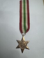 II. világháborús Italy Star – F. Van der Plank 98692 – dél-afrikai katona, névvel és szolgálati szám