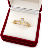Xuping TTM Premium Hypoallergenic Gold-Plated Stainless Steel Ring with Cubic Zirconia, Size 8 (5022)