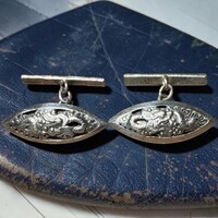 900 Silver Cufflinks with Vietnamese Dragon from the 1950s, Elegant Gift for Men!