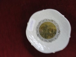Bavaria német porcelán antik dísztálka, arany középpel, átmérője 8,5 cm. Vanneki!
