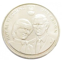 Gibraltár,1 crown 1981 -  Károly és Diana esküvője aUNC+ nikkel