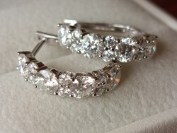 Moissanit gyémánt  0.5 ct 925 ezüst fülbevaló