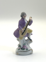 Német porcelán lantos zenészfigura – Germany jelzéssel