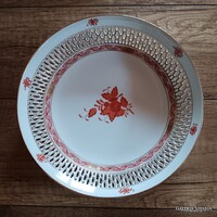 Herendi Apponyi mintás áttört porcelán kínáló tál