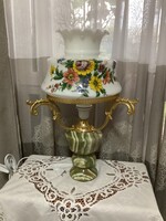 Fantasztikus olasz asztali, zöld ònix lámpa sárgaréz szerelekkel