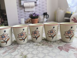 Retro Hollóházi porcelán pohár 5+1 db eladó!