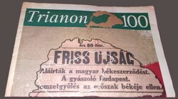 1920 -2020 - TRIANON100 - FRISS ÚJSÁG CENTENÁRIUMI KÜLÖNSZÁMA - GYŰJTÓI