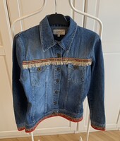 Különleges H&M HENNES Collection hímzett rojtos farmerdzseki farmer dzseki