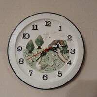 Vintage falióra.Tanya tájkép libákkal.
