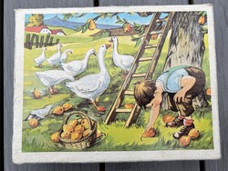Retro kirakós fakocka gyerekjáték