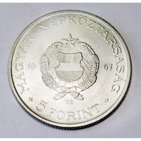 Magyarország,5 forint 1967 aUNC+ nikkel