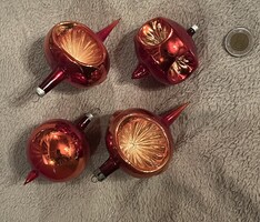 Régi retro  , üveg ,Karácsonyfadísz díszek