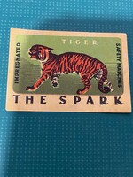 Tiger The Spark Safety Matches Impregnated Matchbox Label