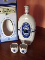 Régi Hollóházi porcelán Szatmári szilvapálinkás készlet eredeti dobozában hiánytalan az 1990-es évek